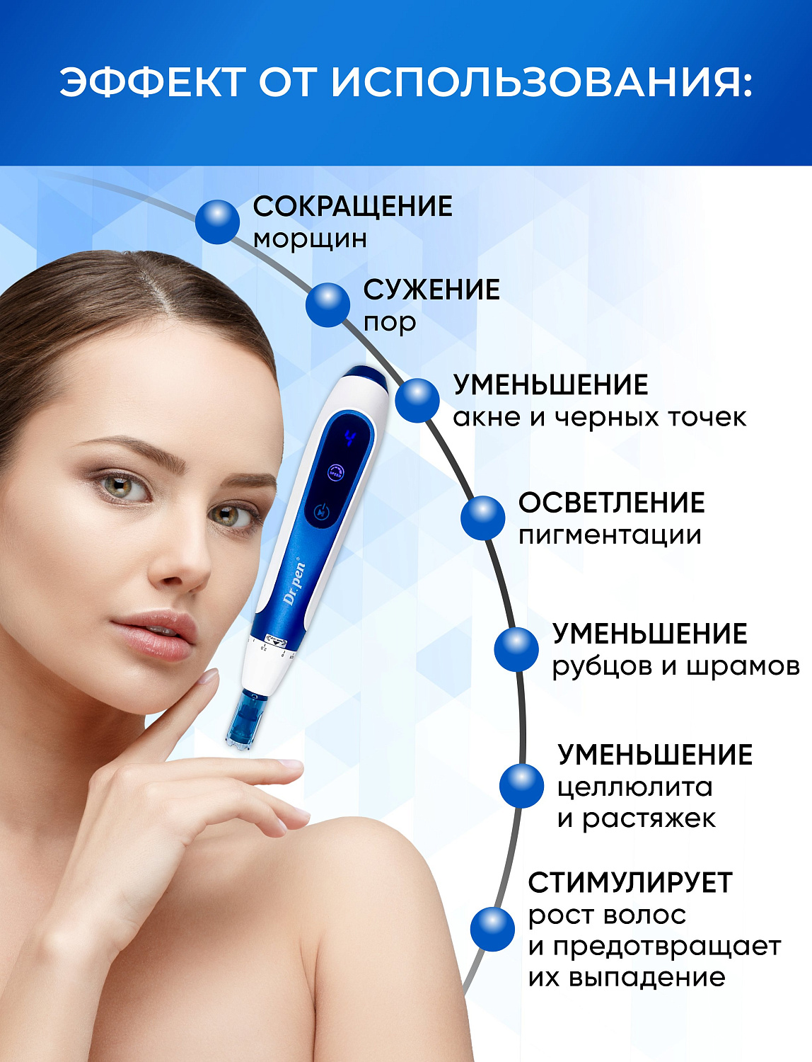Dr.pen A11 Аппарат для фракционного микроштампинга / электрический массажер для лица / дермапен а11