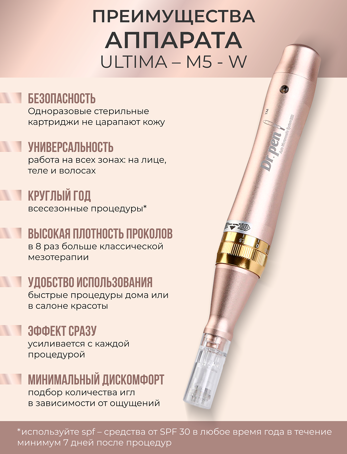 Dr.pen M5 Аппарат для фракционного микроштампинга / электрический массажер для лица / дермапен ULTIMA - M5 - W