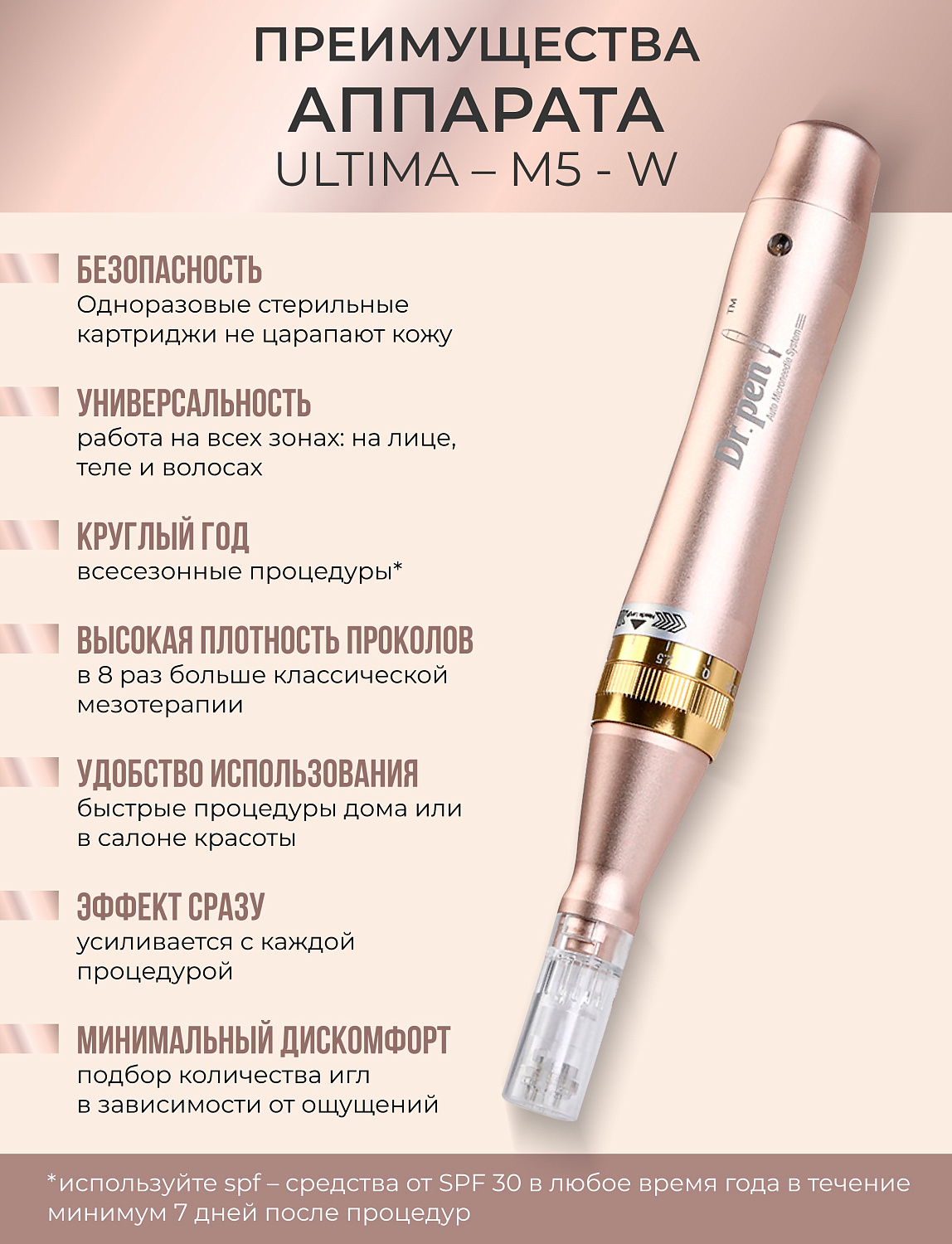 Dr.pen M5 Аппарат для фракционного микроштампинга / электрический массажер для лица / дермапен ULTIMA - M5 - W
