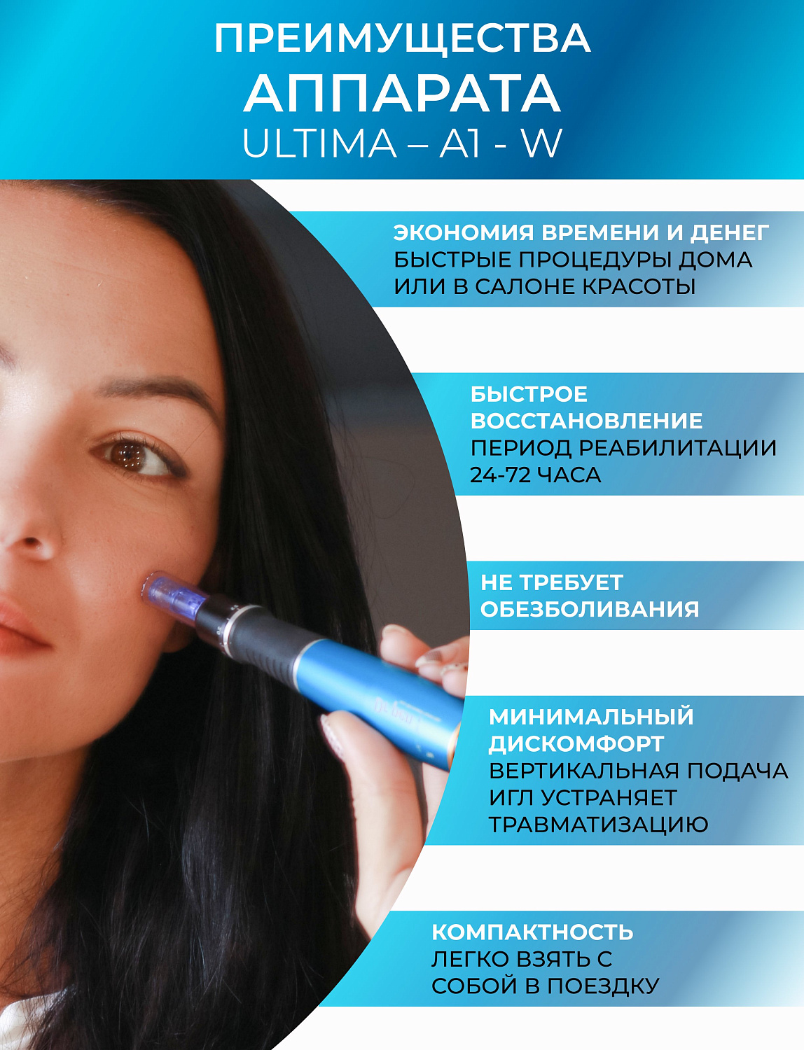 Dr.pen А1 Аппарат для фракционного микроштампинга / электрический массажер для лица / дермапен A1