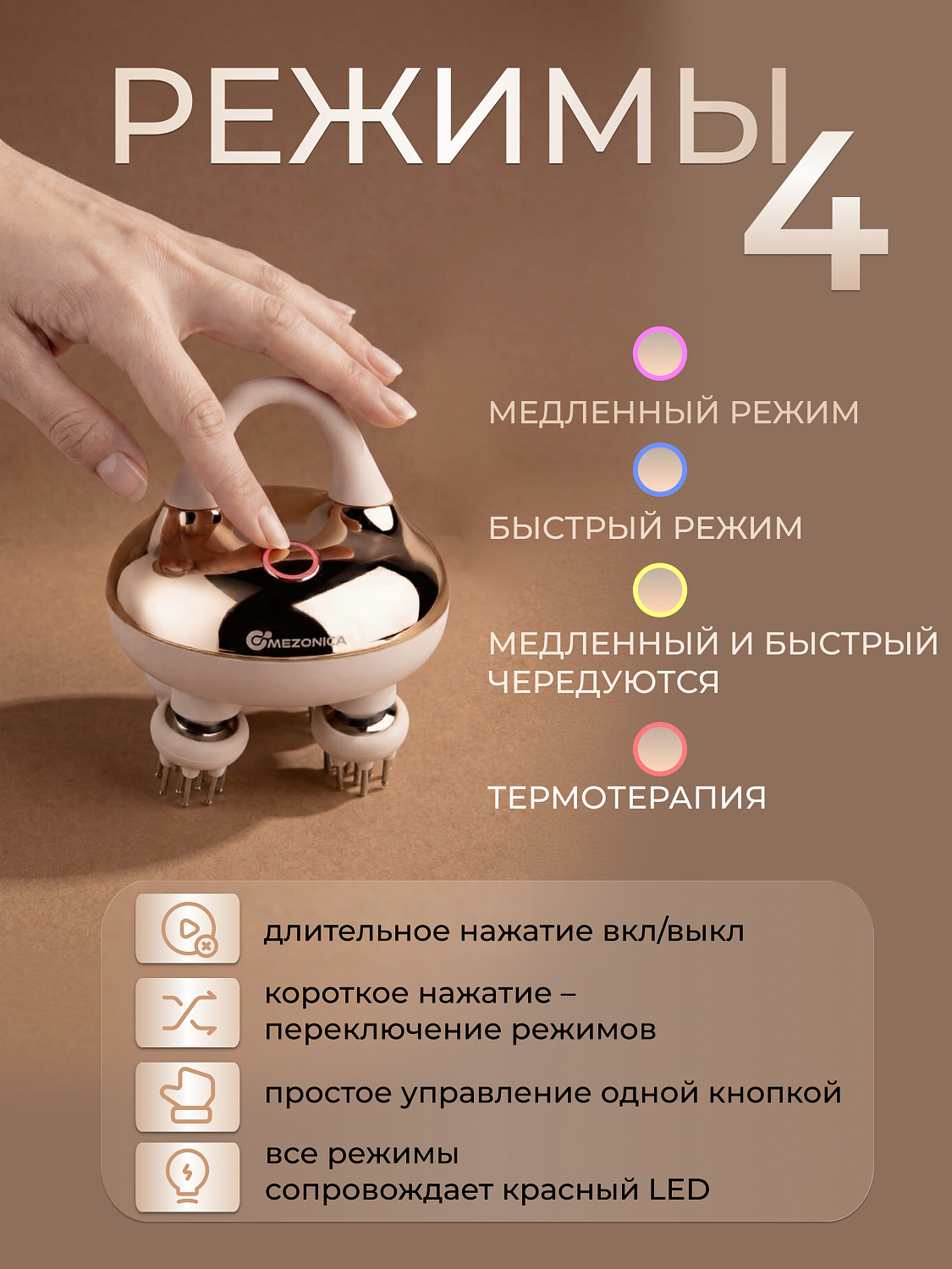 Mezonica Multifunctional Massager Массажер для головы, лица и тела