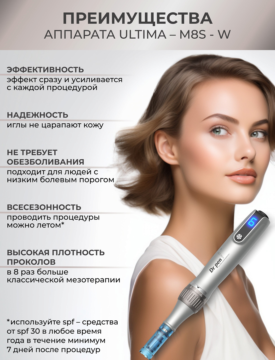 Dr.pen M8s Аппарат для фракционного микроштампинга / электрический массажер для лица / дермапен M8s